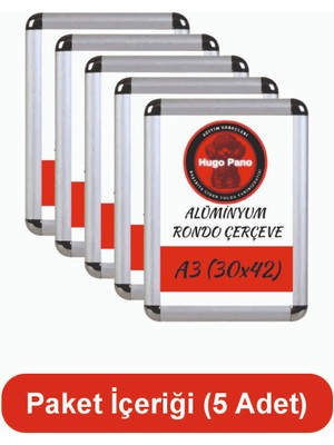 Hugo Kırtasiye A3 Rondo (30X42) Çerçeve Alüminyum 5 Adet