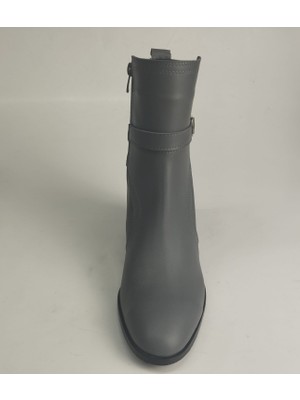 Lucciola Kadın Hakiki Deri Gri Deri Topuklu Bot