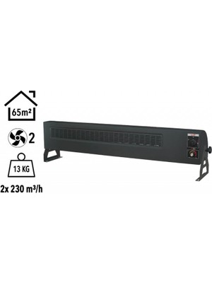 HB3606000F Heatbox 360 6000W Monofaze Elektrikli Fanlı Isıtıcı Füme