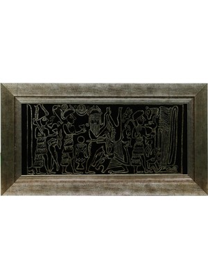 E38 El Işçiliği  Anadolu Mühürleri Cam Boyama Tablo 71*38 cm -6438