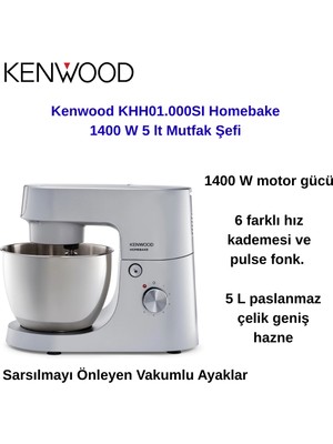 Kenwood KHH01.000SI Homebake 1400 W 5 Lt Mutfak Şefi+ Hassas Dijital  Mutfak Tartısı Hediye