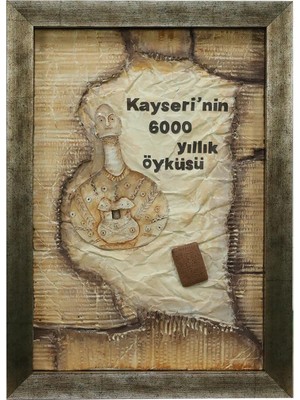 E38 El Işçiliği Tunç Çağı Idolü Kumaş Boyama Tablo 70*50 cm -6439