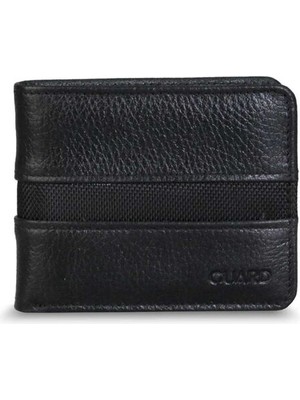Guard Siyah Spor Şeritli Deri Erkek Cüzdanı