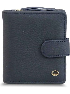 Guard Lacivert Mat Çok Bölmeli Şık Deri Bayan Cüzdanı