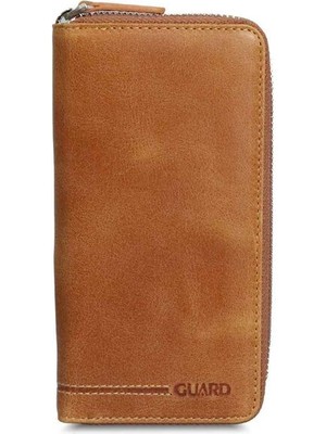 Guard Antik Sarı Fermuarlı Portföy Cüzdan