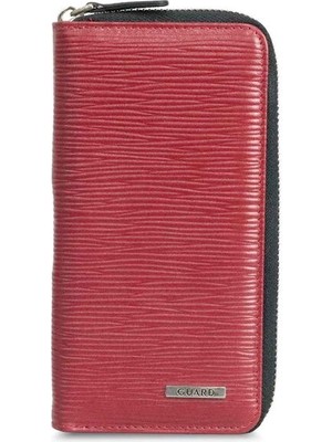 Guard Kırmızı Yol Baskı Fermuarlı Portföy Cüzdan