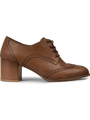 Deery Kadın Hakiki Deri Vizon Renkli Topuklu Günlük Ayakkabı - A3441ZVZNM01