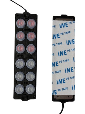 Powerr Led Aydınlatma 12 Volt 12 Watt 12 Ledli 139X39 mm Animasyonlu Kırmızı - Mavi Çakar Modül 5 Adet