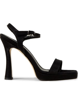 Deery Kadın Siyah Saten Abiye Ayakkabı - SM198ZSYHM03