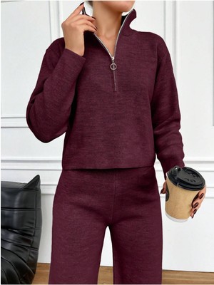 2li Fermuarlı Triko Takım