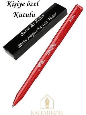 Kalemhane Scrikss " Kırmızı " Festival Roller Kalem - Dış Renk Ile Yazı Rengi Aynıdır