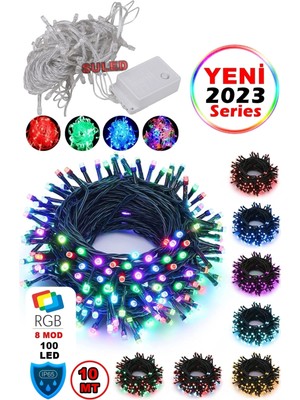 10 mt Rgb LED Fişli Yılbaşı Ağaç Işık, 8 Fonksiyonlu, Dekoratif