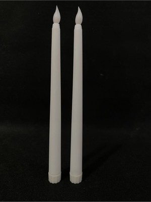 2'li LED Şamdan Mum Seti, Yeniden Kullanılabilir, Şık ve Işıklandırıcı