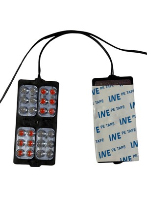 Powerr Led Aydınlatma 12 Volt 24 Watt 24 Ledli 150X49 mm Animasyonlu Kırmızı - Mavi Çakar Modül 5 Adet