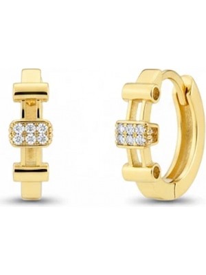 Güzide Kuyumcu 14 Ayar Altın Taşlı Çubuk Küpe 1178