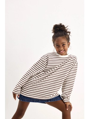 Marvy Kids Marvy Kahve Çizgili Uzun Kollu Tshirt