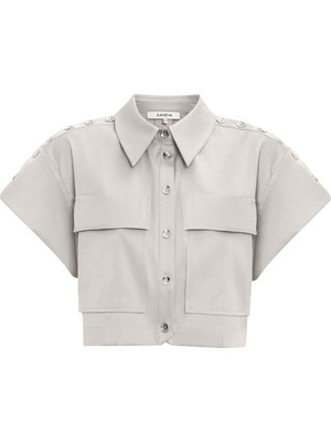 Kameya Gold Düğmeli Bluz 25S10741