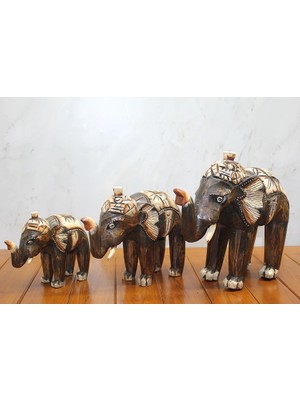 Arthurs Ahşap 3'lü Fil Seti