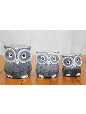 Arthurs Ahşap 3'lü Baykuş Seti Model 2