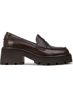 Deery Kadın Hakiki Deri Kahverengi Platform Makosen - 82413ZKHVC01