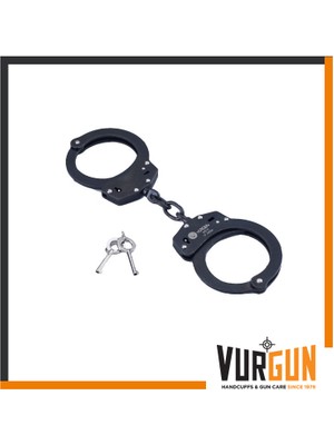 Silyon Askeri Giyim Vurgun Siyah Renk Çift Anahtarlı Paslanmaz Çelik Kelepçe