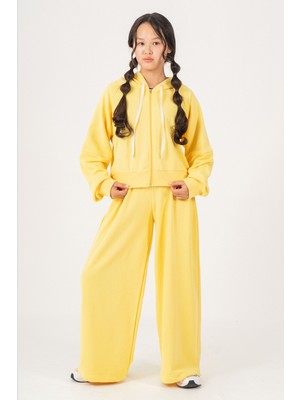 Kinderos Oversize Kesim Kapüşonlu Kız Çocuk Eşofman Takımı- 26K 6502