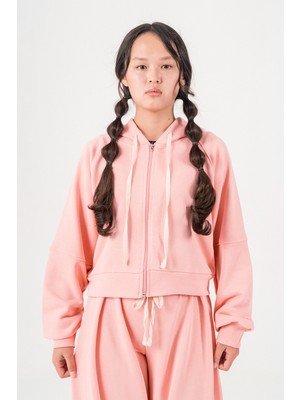 Kinderos Oversize Kesim Kapüşonlu Kız Çocuk Eşofman Takımı- 26K 6502