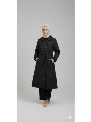 Senahan Kadın Büyük Beden Astarlı Mevsimlik Mont