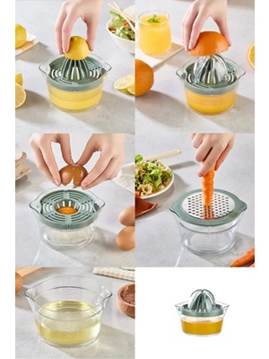 Eynel Çok Amaçlı Limon Portakal Narenciye Sıkacağı, Havuç Rendesi, Yumurta Ayırıcı, Çok Fonsiyonlu Sıkacak