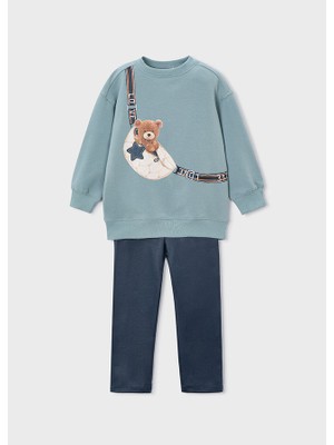 Mayoral Kız Çocuk Tayt Sweatshirt Takım Mavi 4727