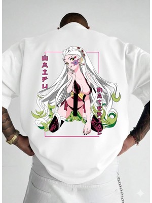 Afri Beyaz Premium Kalite Daki Baskılı Unisex Oversize Tişört - %100 Pamuk Süprem Kumaş