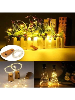 Özbience Mantar Tıpa Peri LED Dekoratif Işık 2m, Piller Dahil, Şık ve Renkli Atmosfer