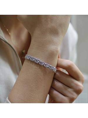 Nusret Takı 925 Ayar Gümüş Oval Model Füzyon Bileklik