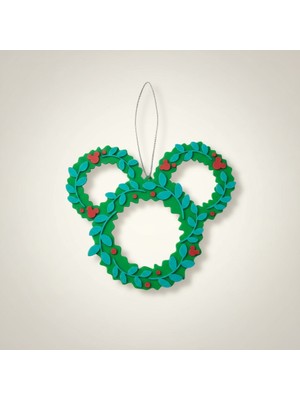 🎄 Mickey Figürlü Çelenk Askı Süsü – Kapı, Ağaç & Duvar Için Şık Dekor | Kabuk Factory Tasarımı