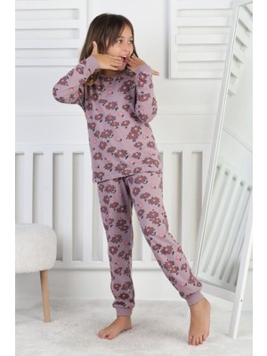Isobel %100 Pamuk Çiçek Desenli Kız Çocuk Pijama Takımı