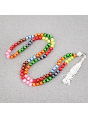 Lapisdo Monomer 99LUK Çok Renkli Küre Kesim 7.5mm Namaz Tesbihi -Bonibon