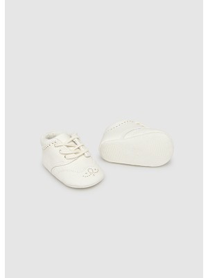 Mayoral Erkek Bebek Yenidoğan Bağcıklı Potin Ayakkabı Krem 9945