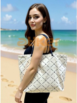 Atiker Dokuma Ham Bez Omuz Çantası 35X40 cm Ultra Lüks Baskılı