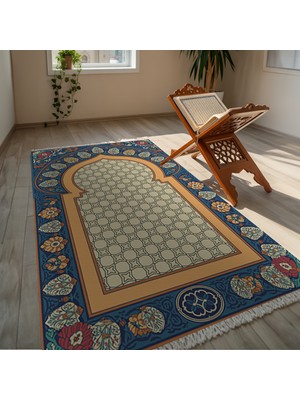 TURKISHRUG KINGDOM Çok Renkli Dijital Baskılı Kaymaz Tabanlı Kişiye Özel Seccade