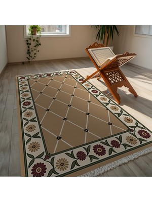 TURKISHRUG KINGDOM Şık Bej Premium Doku Kişisel Seccade