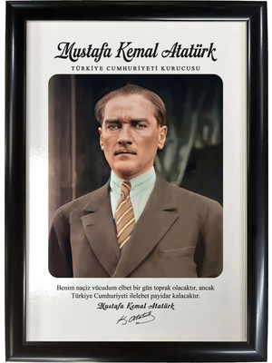 And Mustafa Kemal Atatürk Portre – Mdf Üzerine Uv Baskı Çerçeveli Tablo Sanatsal Modern Duvar Dekoru