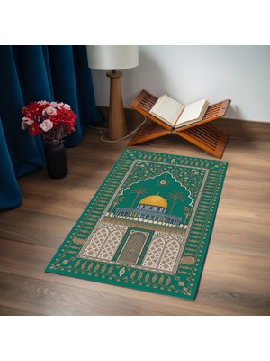 TURKISHRUG KINGDOM Kaymaz Tabanlı Anti Bakteriyel Isim Yazılı Seccade