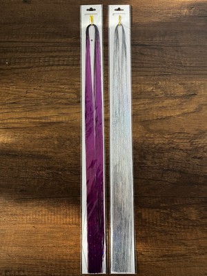 Gülümse Gel 2'li Saç Simi Fuşya Gri Tinsel Simli Saç Postiş Düğüm Atılarak