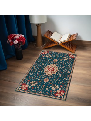 TURKISHRUG KINGDOM Premium Kalite Çok Renkli Çiçek Motifli Isimli Seccade