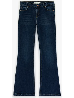 Koton Pamuklu Düşük Bel Dar Kalıp Ispanyol Paça Jean Pantolon