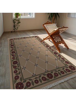 TURKISHRUG KINGDOM Yumuşak Doku Çok Renkli Dört Mevsim Şık Seccade