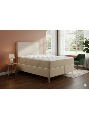 Rs Janti Store  Baza Başlık Kılıfı 160X70CM Bej Renk Lastikli Esnek Kaliteli Kumaş