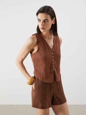 Lc Waikiki Yeni Sezon V Yaka Dokulu Müslin Bluz