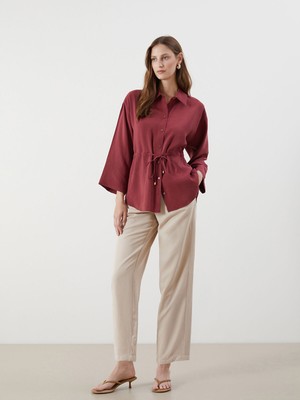 Lc Waikiki Yeni Sezon Havuç Kesim Keten Karışımlı Kadın Pantolon