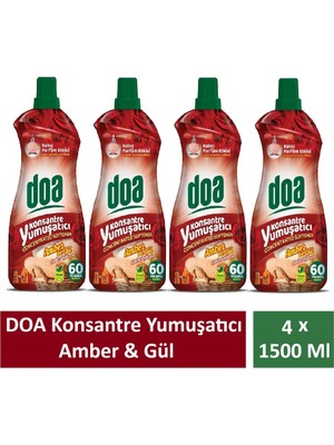 Doa Konsantre Çamaşır Yumuşatıcı Amber ve Gül 1500 ml x 4 Adet